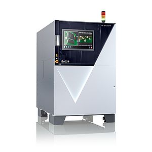 A render image of the Viscom system iS6059 Double-Sided inspection rotated to the right 